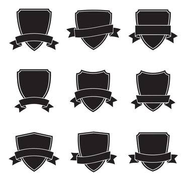 monochrome shield badges for logo branding