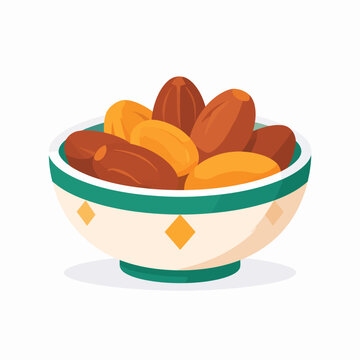 Bowl of Fresh Ripe Dates Fruit.