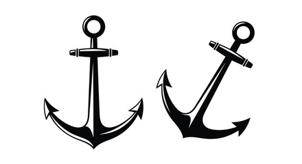 Four nautical anchors displayed in a stark black silhouette © MALA