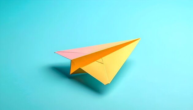 Paper airplane on a blue background, symbolizing dreams and aspirations.