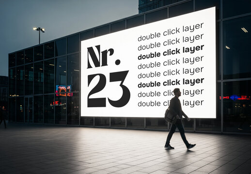 Outdoor advertising billboard mockup