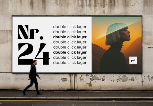 Outdoor advertising billboard mockup