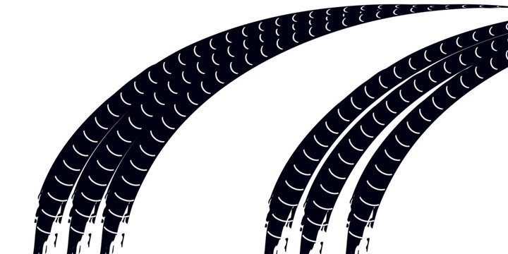 Tire mark. Car and motorcycle tire track vector set. Truck tread mark on the road concept. Vector tire mark from different tread type of car and moto wheel