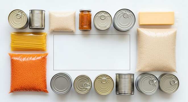 Assorted non-perishable food items for emergency preparedness