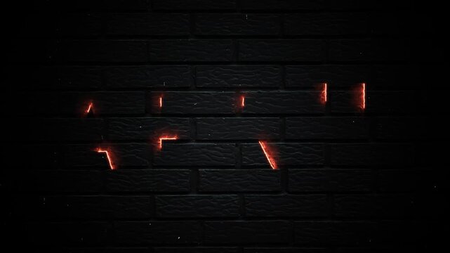 April Text Glowing Neon Month Calendar Animation On Dark Brick Background