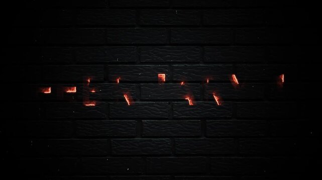 February 1 (1st) Text Neon Glowing Month Date Animation On Brick Background