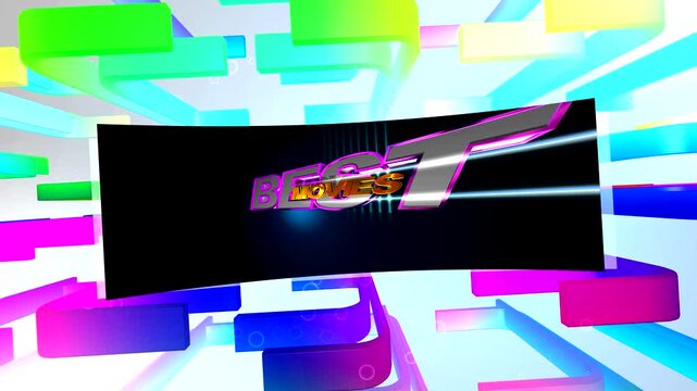 Vibrant Digital Frame for Cinema Reviews with Dynamic Best Movies Animation