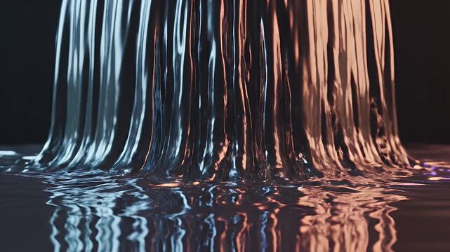 A luminous, rippled translucent fabric draped over an implied form in a dark space