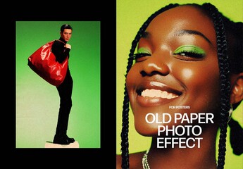 Old Print Poster Photo Mockup