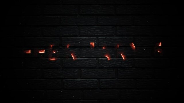 February 6 (6th) Text Neon Glowing Month Date Animation On Brick Background