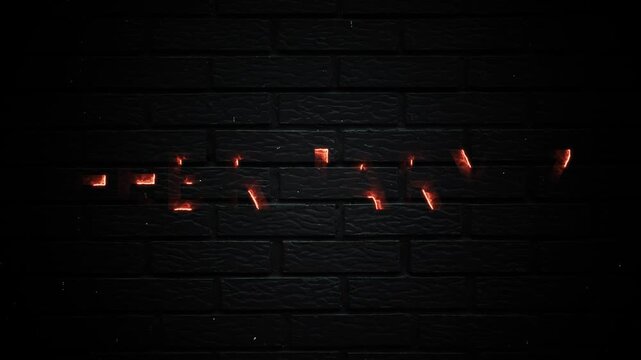 February 7 (7th) Text Neon Glowing Month Date Animation On Brick Background