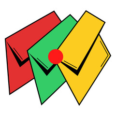 Colorful envelope, message, paper, mail