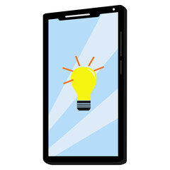Mobile phone with light bulb, idea, business