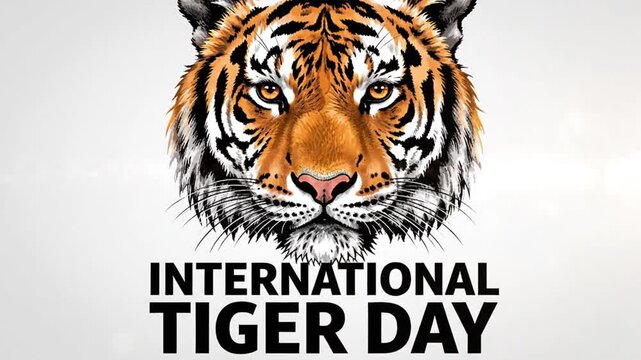 Illustration of tiger head for International Tiger Day
