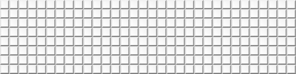 Fototapeta premium Grey bathroom tile wall background. ceramic kitchen floor, square mosaic 3d pattern