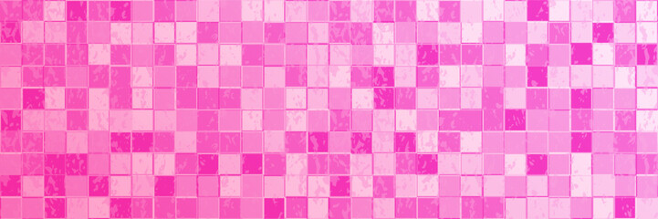 Pink bathroom tile wall background. ceramic kitchen floor, square mosaic 3d pattern