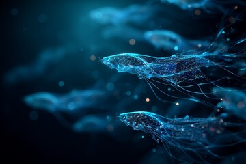 Naklejka premium Abstract Glowing Fish