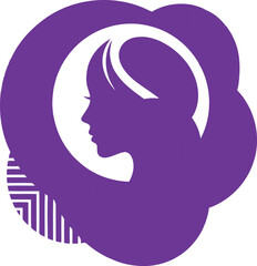 Elegant Profile Silhouette: A refined silhouette of a woman's profile is centered within a captivating floral-inspired design, exuding grace and sophistication. © Fatima Sial