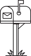 Obraz premium An illustration of a classic mailbox with an envelope inside. Symbol of communication, service and correspondence.