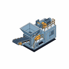 Industrial Crusher Machine Equipment Illustration.