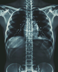 X-ray style image of human chest