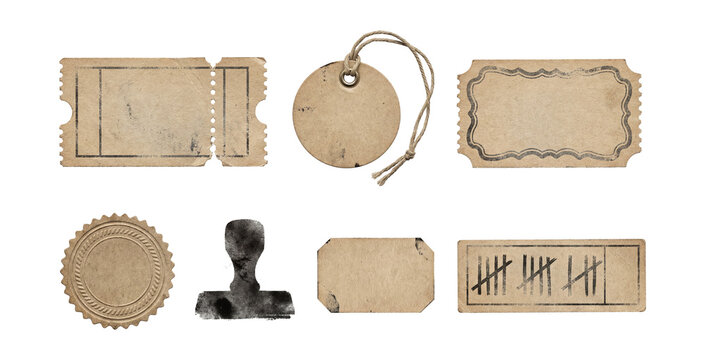 Vintage ration coupon shapes .