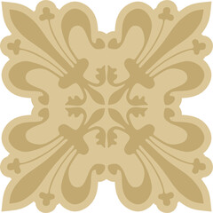 Vector golden gothic ornament. Medieval European art. Traditional patterns of Catholic cathedrals.