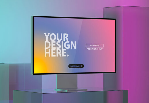 Desktop Screen Mockup for Web Design presentation