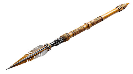 Ancient Spear: A meticulously crafted, traditional spear, showcasing intricate details. The spear is a symbol of history, and survival. It calls to a time when craftsmanship and skill were paramount.