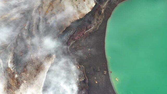 Top Down View | Zao Okama Crater Lake - 4K Aerial Video
