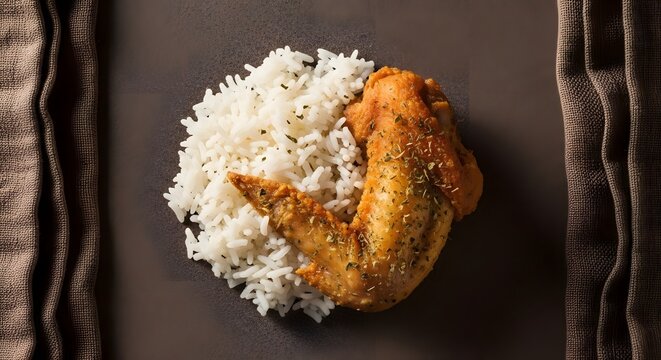 Fried Turkey Wing with Rice and Spices
