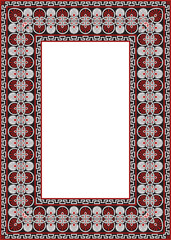 Vector colored classic Greek square ornament. Rectangle of Ancient Greece and Roman Empire. Byzantine painting of walls, floors and ceilings. Decoration of European palaces.
