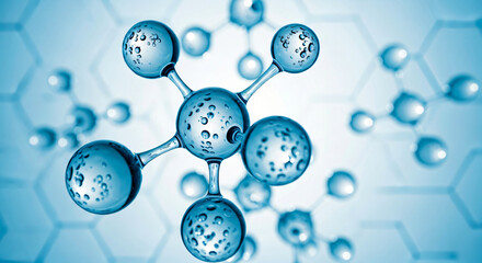 Molecular Structure Model in Blue Hues.