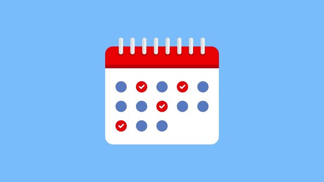 Animated Calendar Icon with Checkmarks for Project Management and Planning