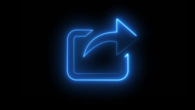  Neon Share Icon &ndash; Forward and Export Symbol on Button Digital Communication Content Sharing Icon.