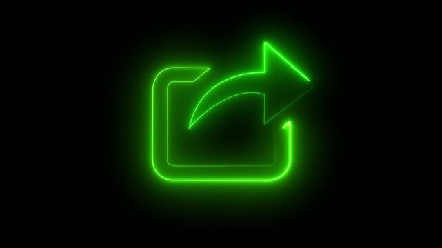  Neon Share Icon &ndash; Forward and Export Symbol on Button Digital Communication Content Sharing Icon.