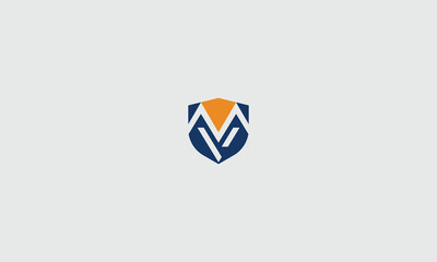 Naklejka premium Abstract logo design featuring a shield shape with a stylized m inside