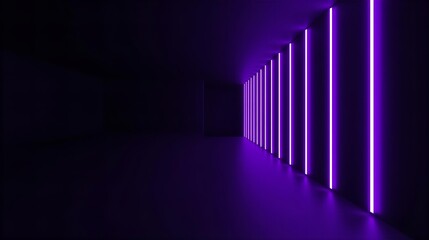 Futuristic Neon Purple Corridor Architecture Copy Space