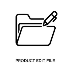 Obraz premium Clean and professional product edit file icon featuring a pen symbol, ideal for business, editing, and document management graphics.