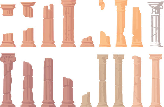 Antique Roman Ruins Collection  Classical Pillars and Arches Cartoon Pack