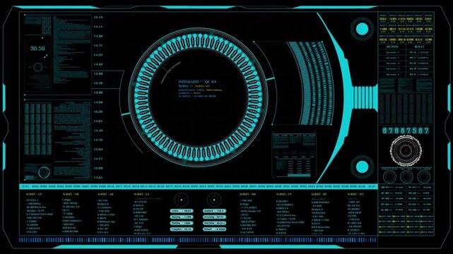 Futuristic HUD Blue Interface Digital Data Screen Display Animation