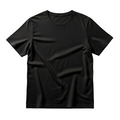 A black t-shirt on a white background