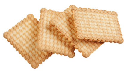 Flying  Biscuit cookies  isolated on white background. High-Quality crispy  cookies photo