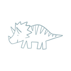 Cute dinosaur in cartoon style. Bold, simple form, trendy colors. Childish flat vector illustration. Dino seamless pattern © NadezdaBarkova