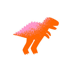 Cute dinosaur in cartoon style. Bold, simple form, trendy colors. Childish flat vector illustration. Dino seamless pattern © NadezdaBarkova