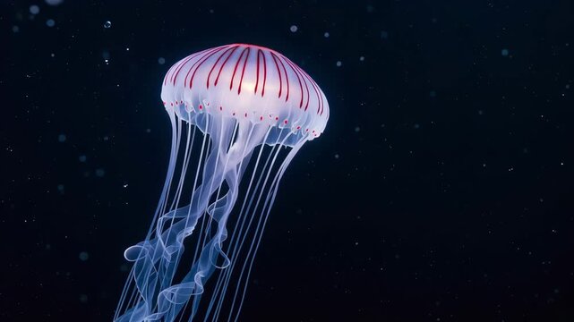 jelly fish in the deep sea