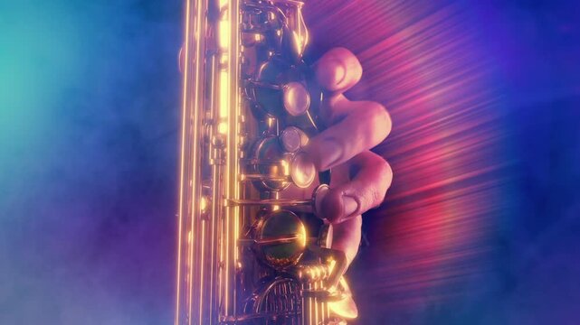 Saxophone Being Played At Concert Detail