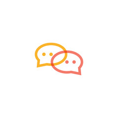 Interlocking Speech Bubbles Logo for Communication and Social Media Chat