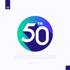 50th milestone brand mark circle logo icon social media template
