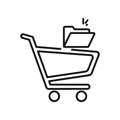 Clean and modern vector illustration of a shopping cart icon, perfect for e-commerce, online shopping, and retail design projects with a minimalist aesthetic.